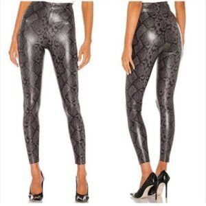 COMMANDO Faux Leather Legging Faux Snakeskin Grey Black High Rise Slimming XS